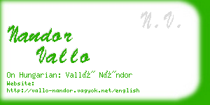 nandor vallo business card